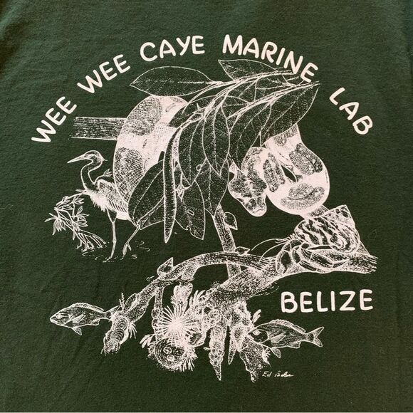 Vintage Wee Wee Caye Marine Lab Belize T-shirt - Picture 3 of 5